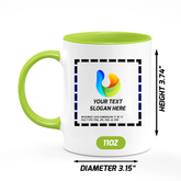 Custom Light Green Inside Ceramic Mug 11 oz