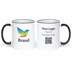 Premium Black Rim Coffee Mug for Branding
