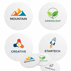 Round custom sublimation mouse pads with full-color logo printing and non-slip rubber backing