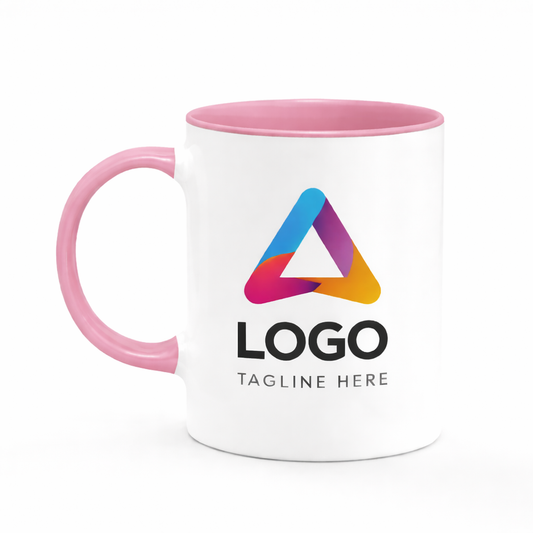Ceramic Mug with Pink Colored Inside & Handle – 11 OZ