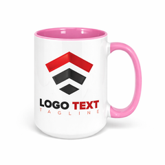 Pink inside ceramic mug with custom logo for salon teams and employee appreciation gifts
