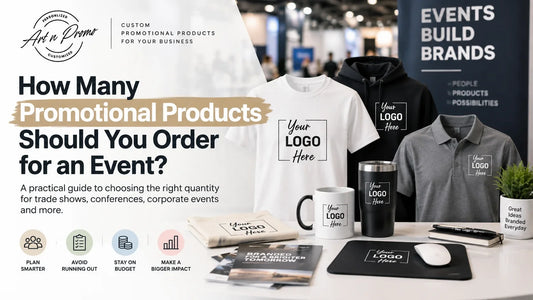 Promotional product quantity planning for a business event