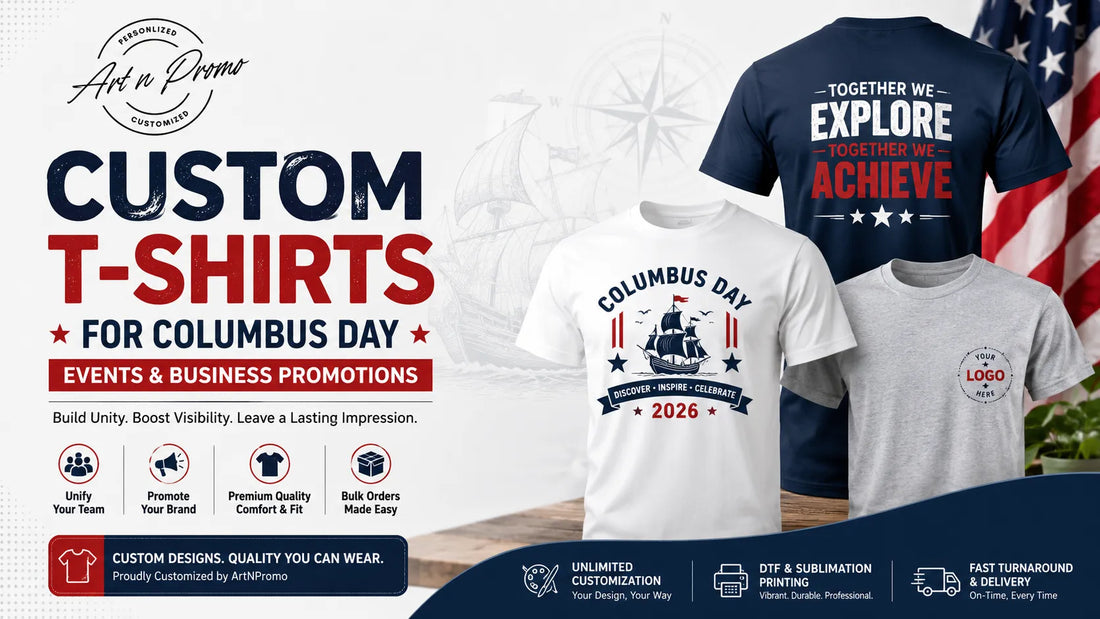 Custom T-shirts for Columbus Day events and business promotions