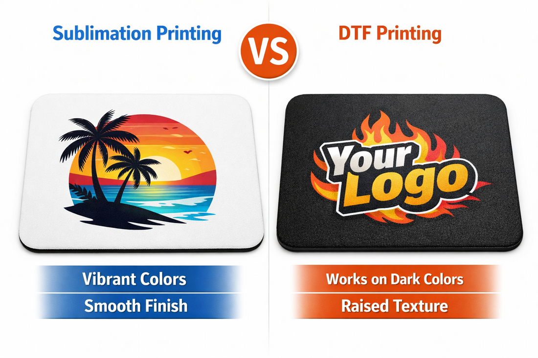 Sublimation Printing vs DTF Printing on Mousepads