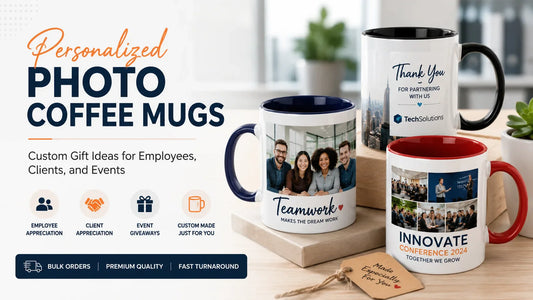 Personalized Photo Coffee Mugs with Custom Logo and Photo for Employee & Client Gifts