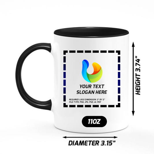 Ceramic Mug with Black Colored Inside & Handle – 11 OZ