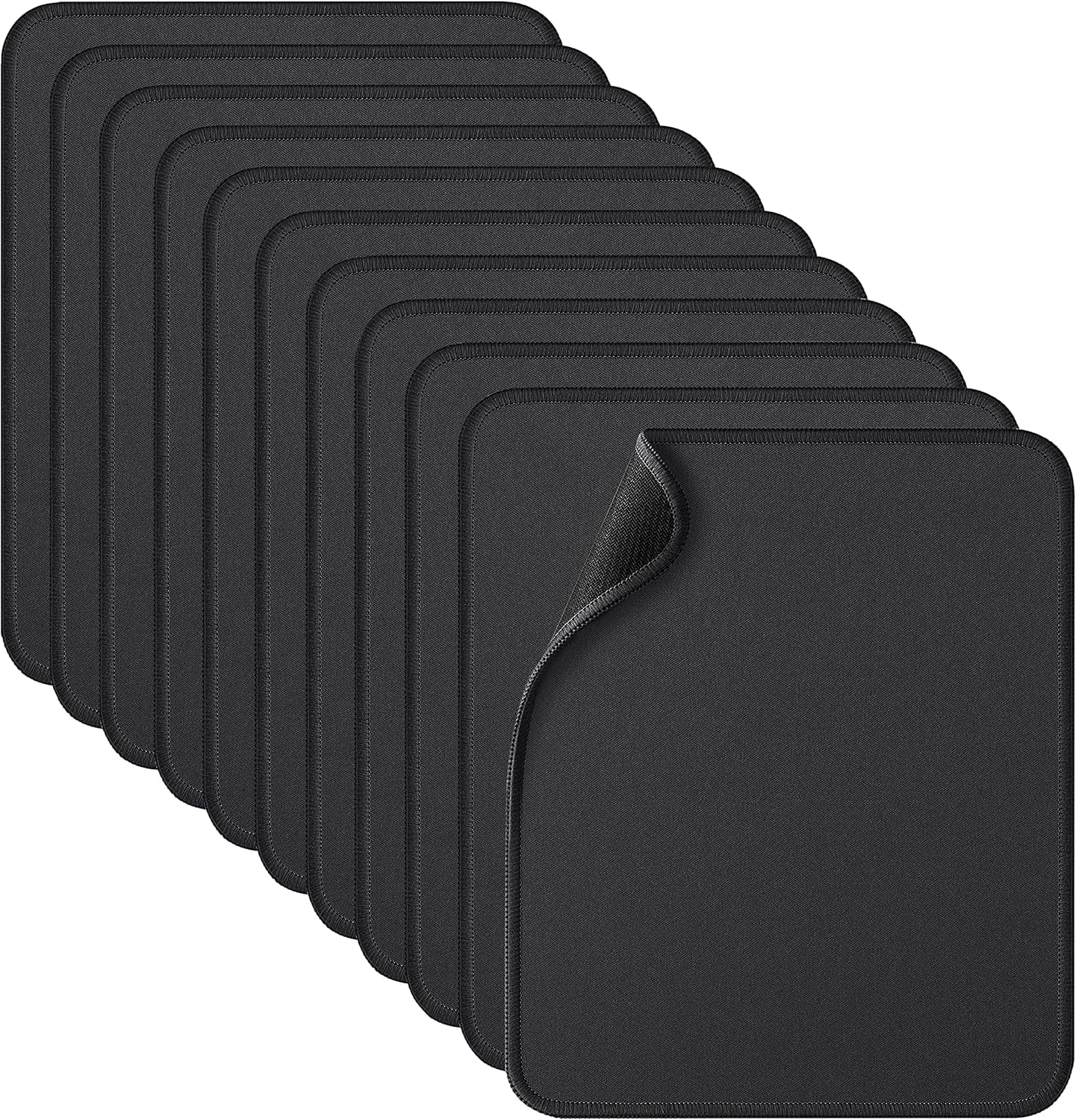 Custom Black Mouse Pad with Reinforced Edges | Bulk Logo Printing - 10.2x8.2 Inch, 0.12 Inch Thick