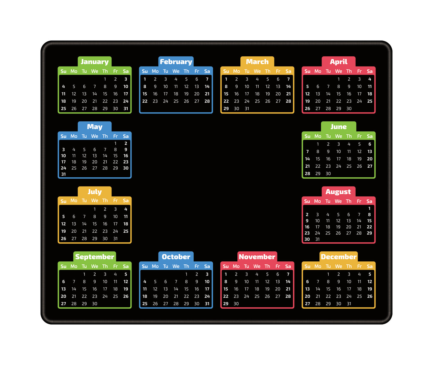 Custom 2026 Calendar Mouse Pad with Logo for Promotional Branding
