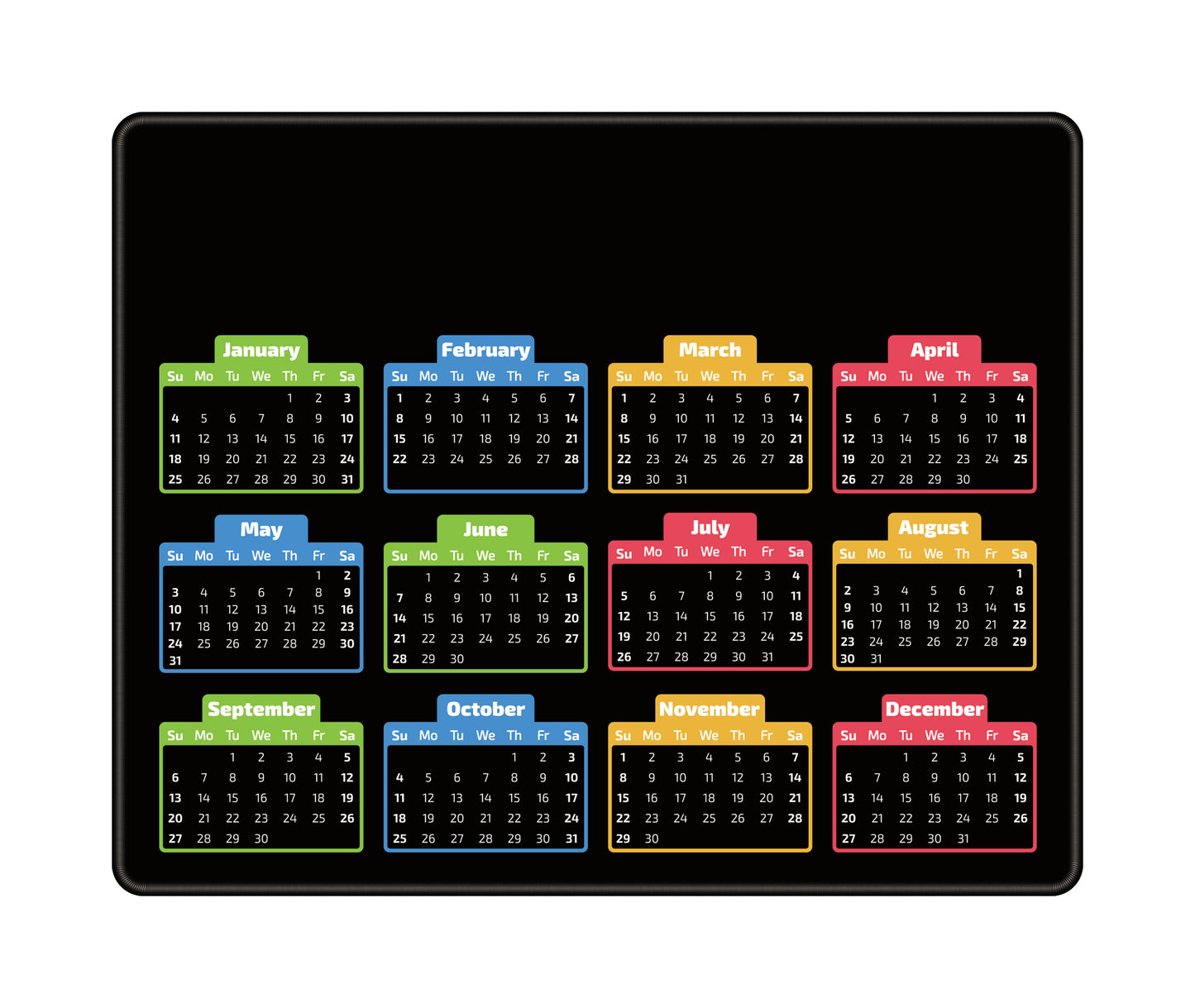 Custom 2026 Calendar Mouse Pad with Logo for Promotional Branding
