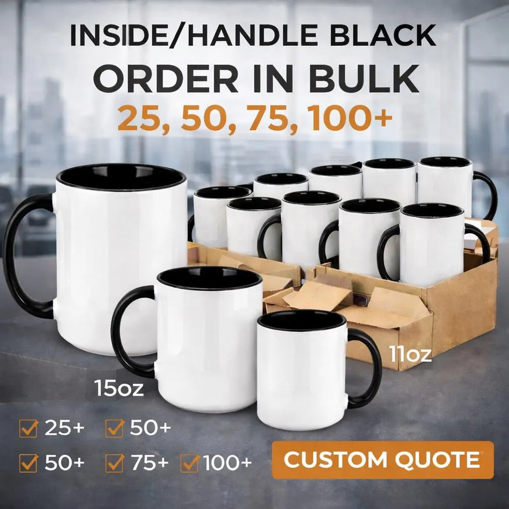 Personalized black inside ceramic mug with custom logo