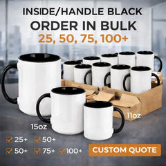 Personalized black inside ceramic mug with custom logo