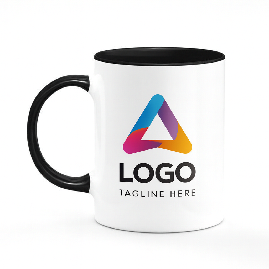 Custom black inside ceramic mug with logo printing