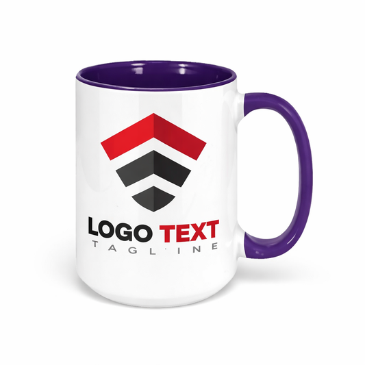 Ceramic Mug with Blue Colored Inside & Handle – 15 OZ