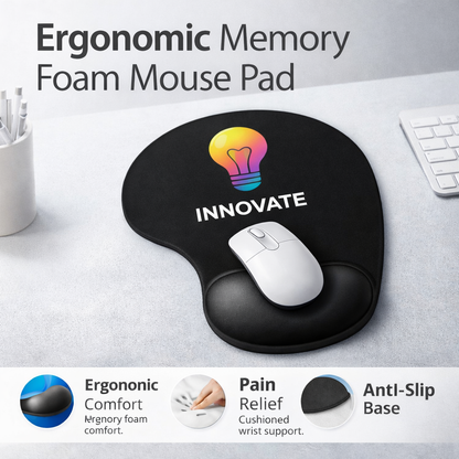 Custom Ergonomic Mouse Pad with Wrist Support | Bulk Corporate Use