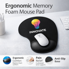 Custom ergonomic mouse pads with wrist support and logo printing for office branding