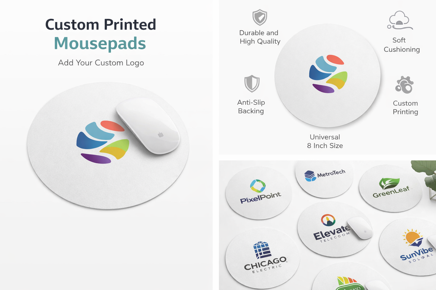 Round Shaped Mouse Pad for DTF Printing | Custom Printed Promotional Mouse Pad - 7.5" Inch, 1/4" thick