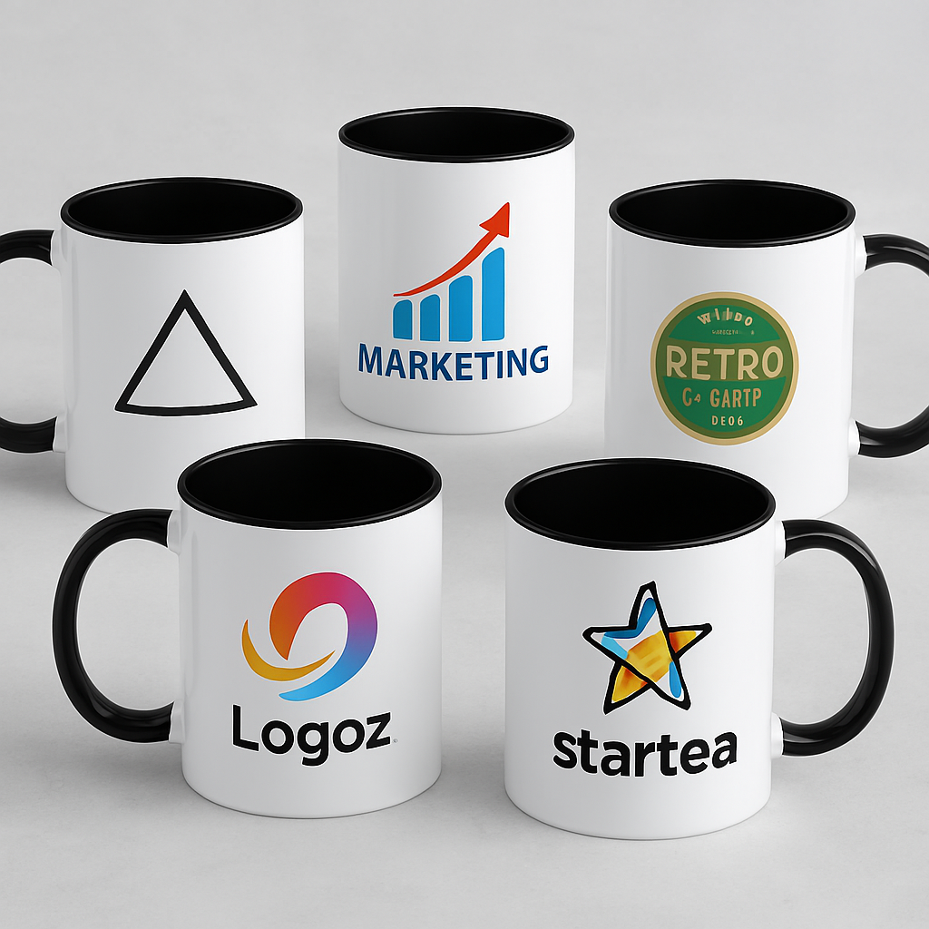 11 oz black inside coffee mug for business branding