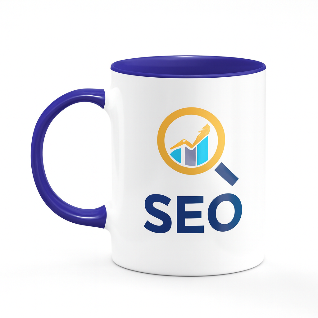 Ceramic Mug with Blue Colored Inside & Handle – 11 OZ