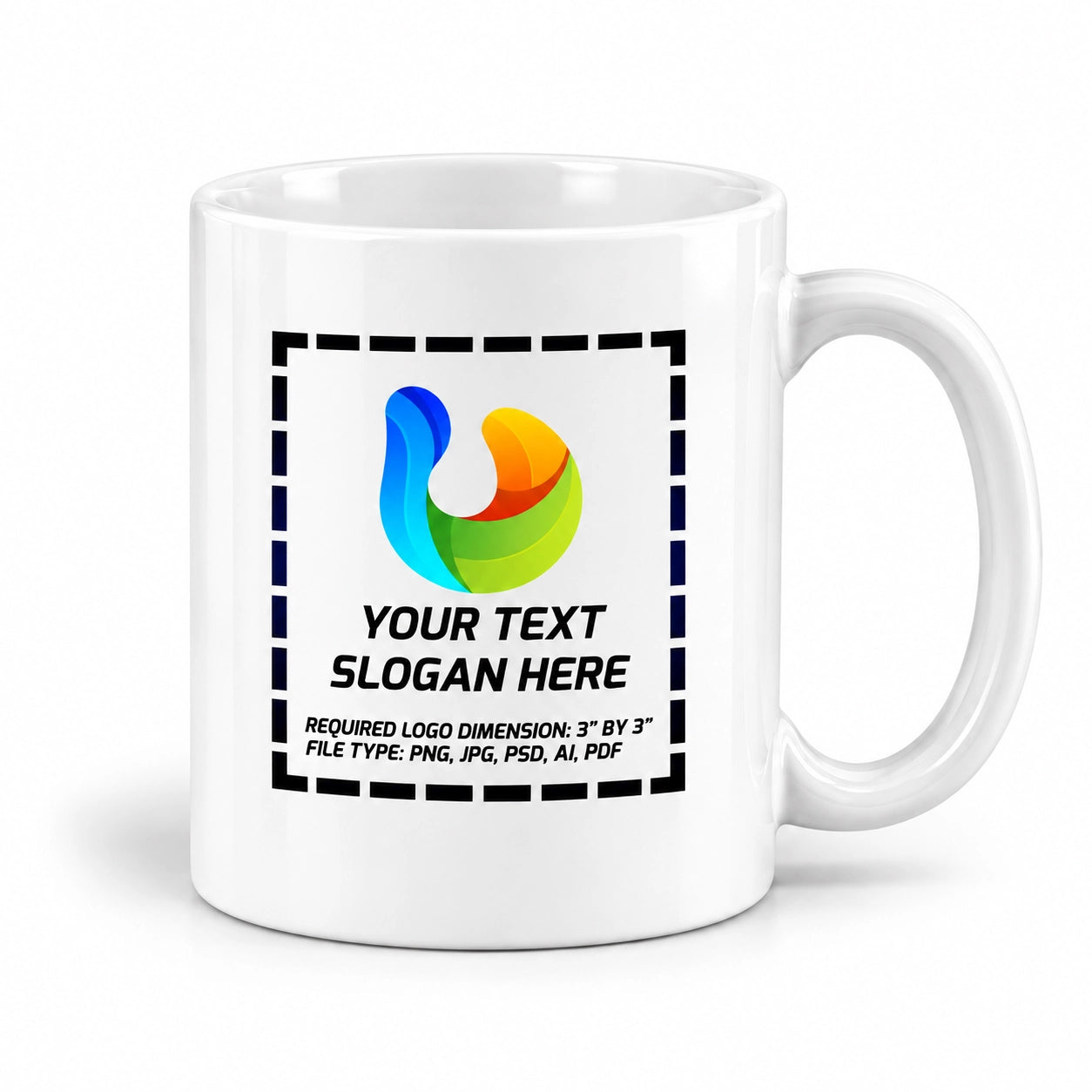 Custom White Ceramic Mug 11 oz with Company Logo – Personalized Promotional Coffee Mug for Businesses