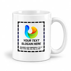 Custom White Ceramic Mug 11 oz with Company Logo – Personalized Promotional Coffee Mug for Businesses