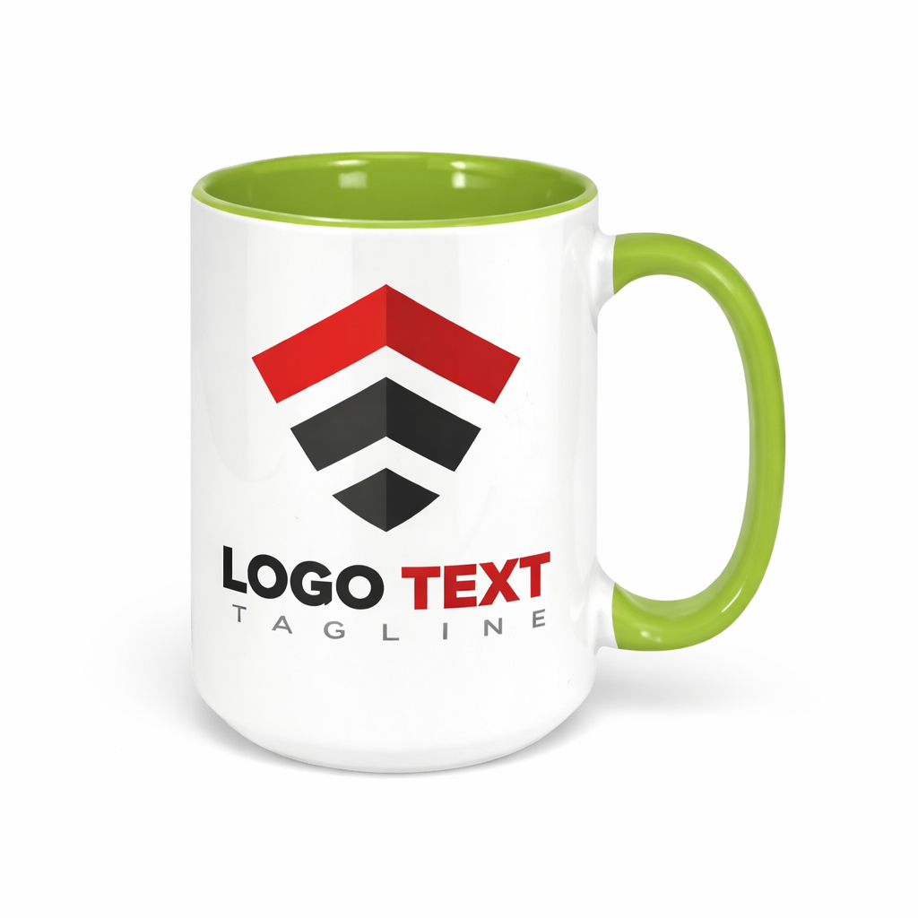 Ceramic Mug with Light Green Colored Inside & Handle – 15 OZ