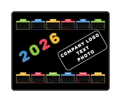 Promotional calendar mouse pad with logo for office giveaways and events