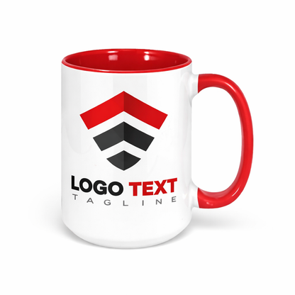 Ceramic Mug with Red Colored Inside & Handle – 15 OZ