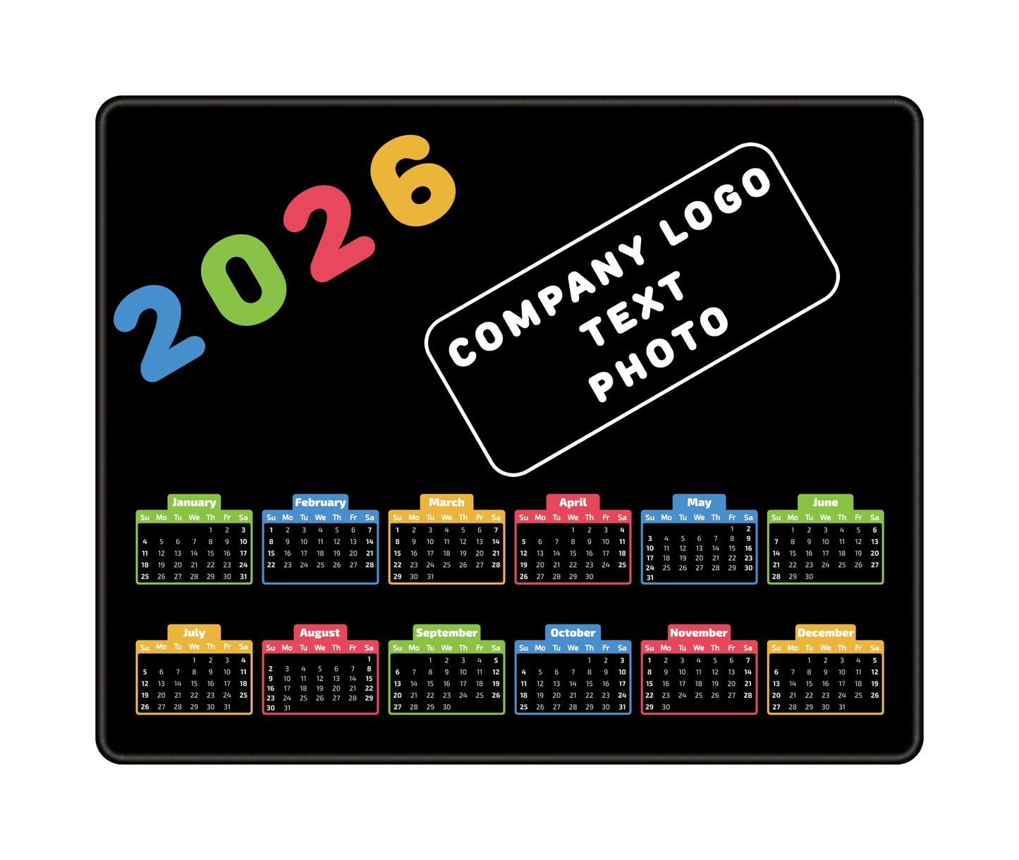 Custom printed 2026 desk mouse pad for corporate branding campaigns