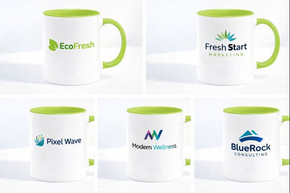 Ceramic Mug with Light Green Colored Inside & Handle – 11 OZ