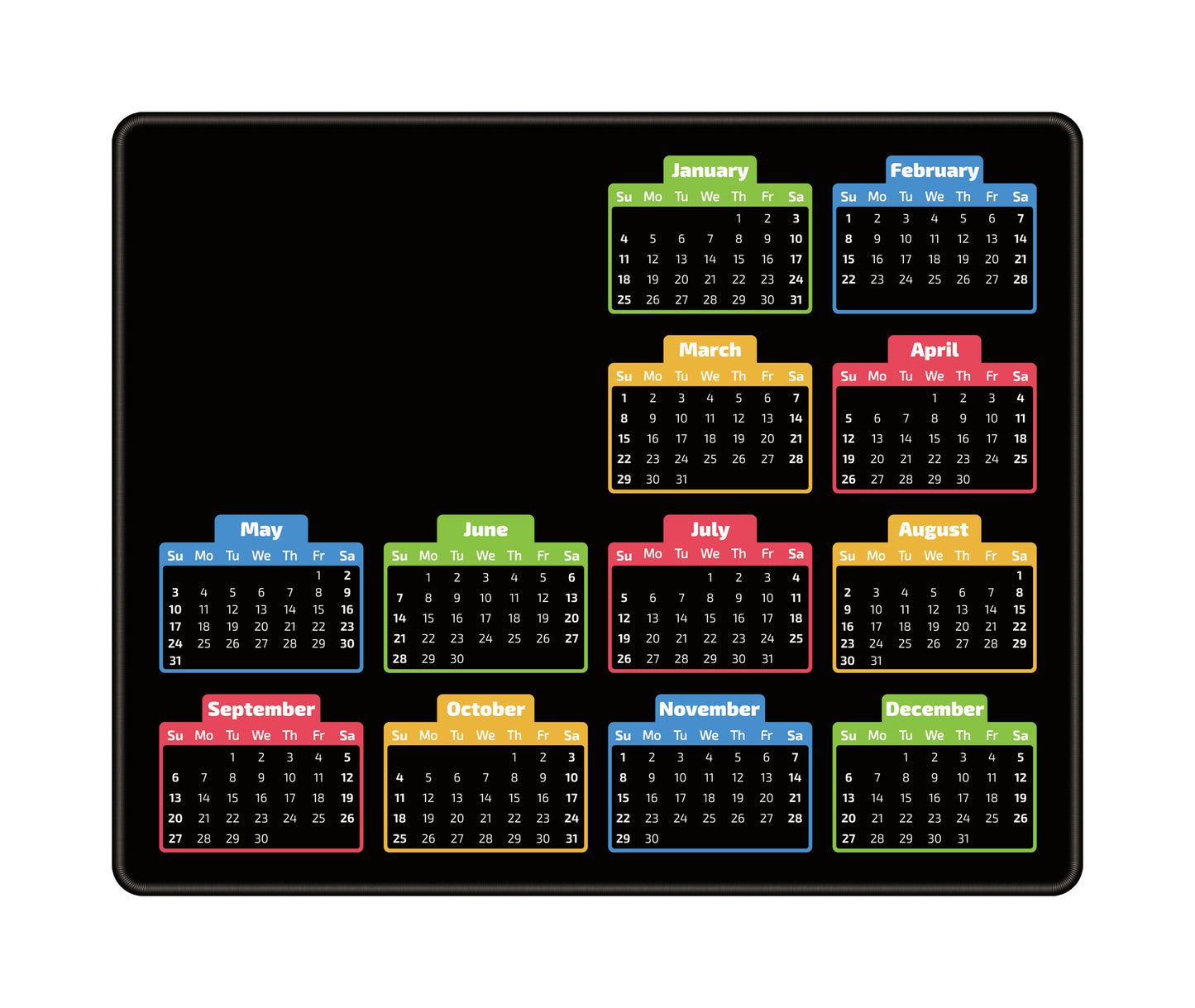 Custom 2026 Calendar Mouse Pad with Logo for Promotional Branding