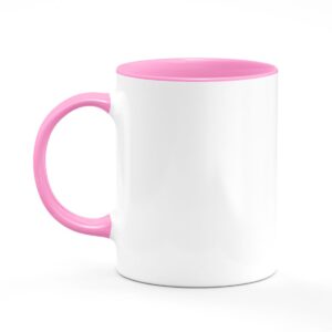 Pink Inside/ Handle And White 11Oz